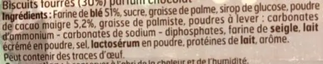 Goûter fourrés ingredients label
