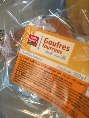 Gaufres Fourrées Goût Vanille front packaging