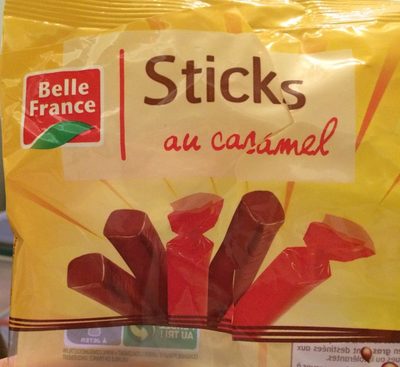 Sticks au caramel front packaging
