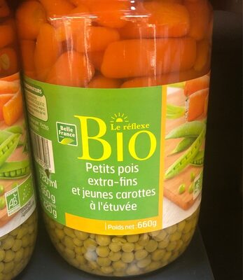 Petits pois extra fins et jeunes carottes à l'etuve