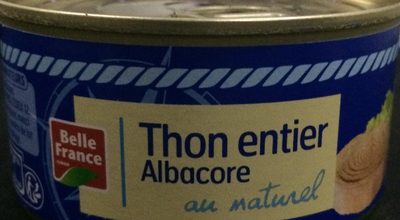 Thon entier albacore au naturel front packaging