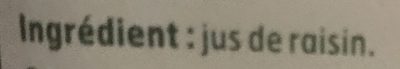 Jus de raisin ingredients label