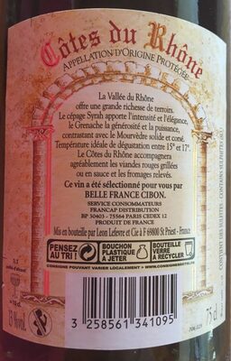 Vin Côte du Rhône front packaging