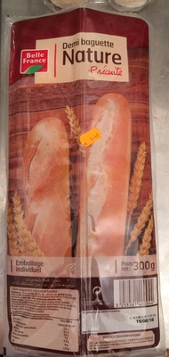 Demi baguette nature Précuite front packaging