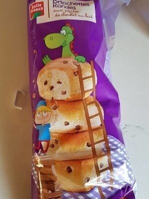 Briochettes rondes aux pépites de chocolat au lait front packaging