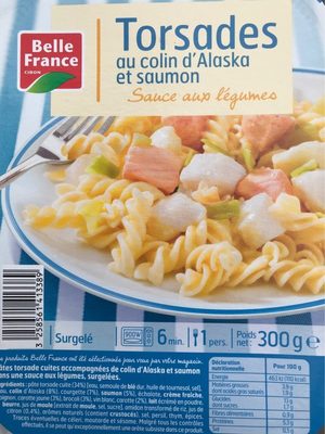 Torsades au Colin d'Alaska et Saumon, Sauce aux Légumes