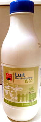 Lait demi-écrémé Bio front packaging