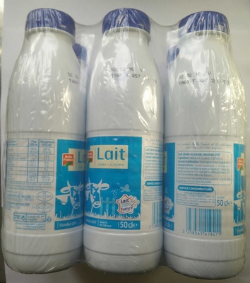 Lait demi-écrémé front packaging