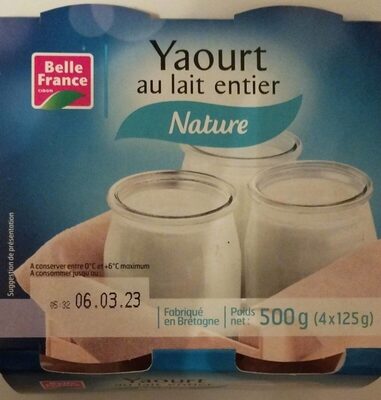 Yaourt au lait entier Nature front packaging