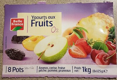 Yaourts aux fruits 0% front packaging