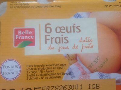 6 Œufs Frais Datés du Jour de Ponte front packaging