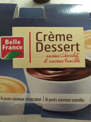 Crème dessert saveur chocolat et saveur vanille