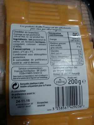 Cheddar en tranches