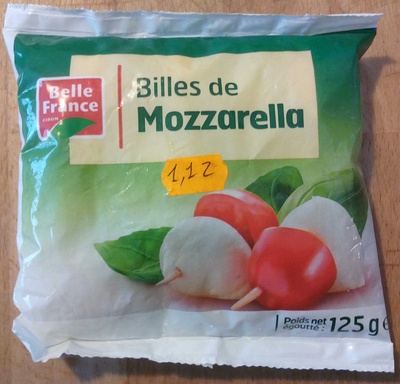 Billes de Mozzarella (17% MG) front packaging