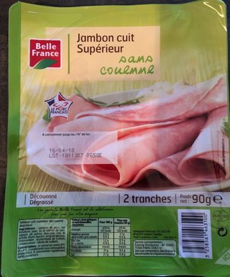 Belle France Jambon cuit Supérieur sans couenne front packaging