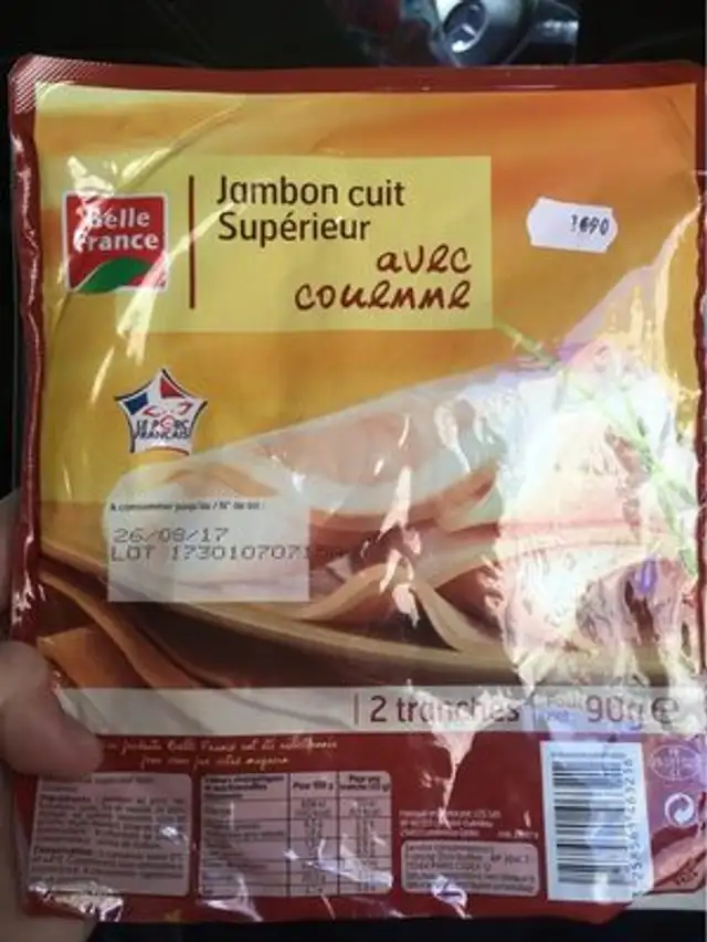 Jambon cuit supérieur front packaging