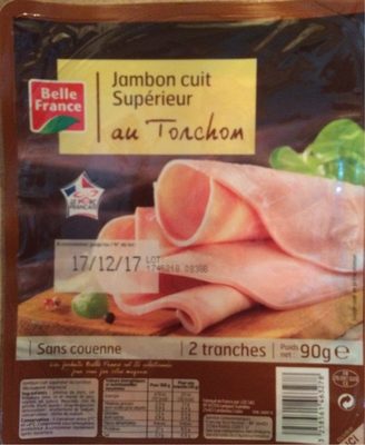 Jambon cuit supérieur au torchon front packaging