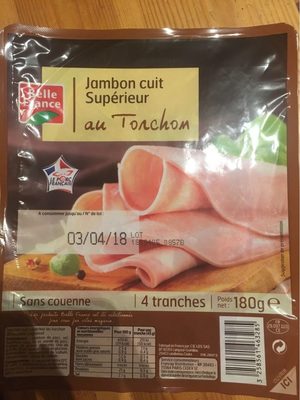 Jambon cuit superieur au Torchon front packaging