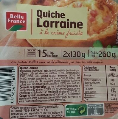 Quiche Lorraine 2X130G Bf,