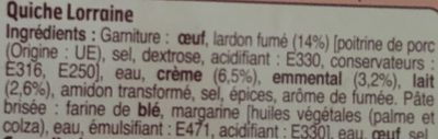 Quiche Lorraine 2X130G Bf, ingredients label