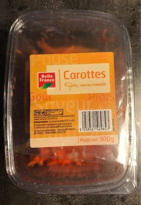 Carottes rapés, assaisonnées front packaging
