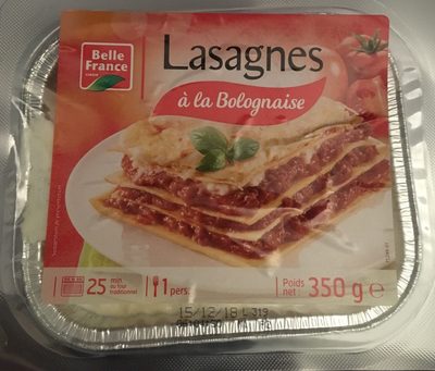 Lasagnes à la bolognaise front packaging