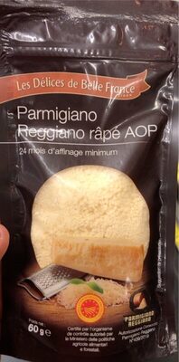 Parmigiano Reggiano râpé AOP front packaging