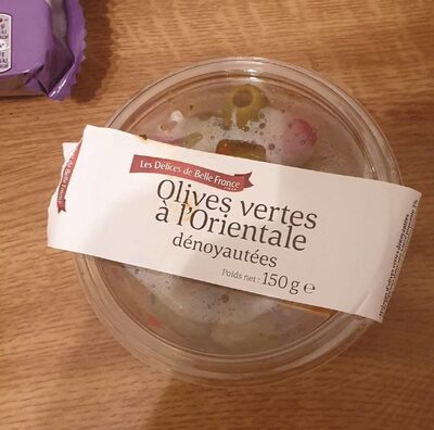 Olives vertes à l'orientale dénoyautées