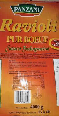 Raviolis Pur Boeuf Sauce Bolognaise front packaging