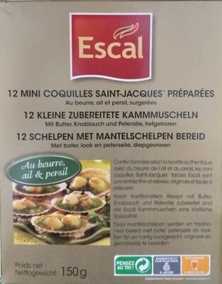 12 mini coquilles Saint-Jacques(Au beurre ail & persil)