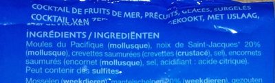Cocktail de fruits de mer ingredients label