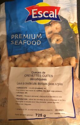 Queues de crevettes cuites décortiquées