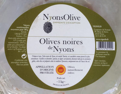 Olives noires de Nyons front packaging