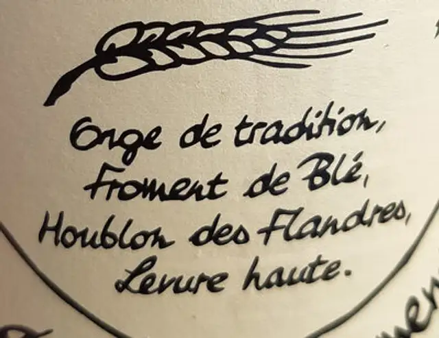 BLE 75CL BIERE GOUDALE BLDE ingredients label