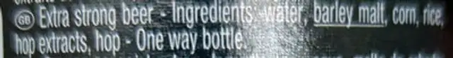 La bière du Démon ingredients label