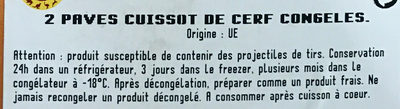 Pavés de Cerf ingredients label