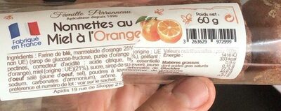 Nonette au miel a l’orange front packaging