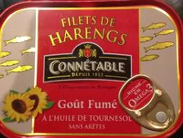 Filets de harengs goût fumé à l'huile de tournesol