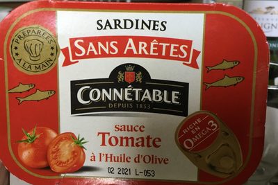 Sardines sans arrêtes sauce tomate à l'huile d'olive