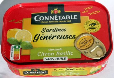 Sardines Mar Citron Basilic Sans Huile 140g Cble