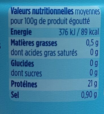 Skipjack Tuna | In Brine nutrition facts table