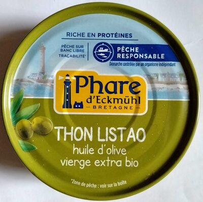 Thon Listao à l'huile d'olive vierge extra bio front packaging