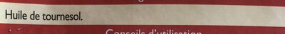 Huile de tournesol ingredients label