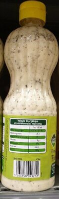 Vinaigrette aux fines herbes, allégée en matières grasses nutrition facts table