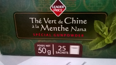 Thé vert de Chine à la Menthe front packaging