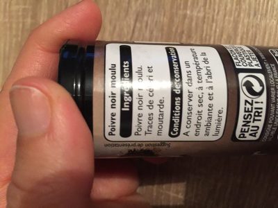 Poivre noir ingredients label