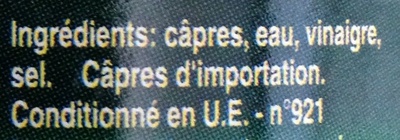 Câpres Capucines au vinaigre leader price ingredients label