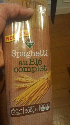 Spaghetti au blé complet front packaging