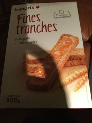 Fines Tranches  de pain grillé au blé complet