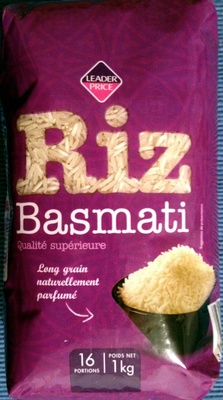 Riz Basmati qualité supérieure front packaging